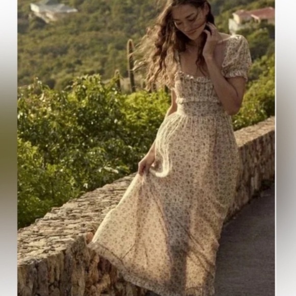 Doen Gia Midi dress in Ditsy floral print xs milkmaid romantic cottage prairie - Picture 12 of 13